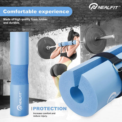 NEALFIT Barbell Pad Squat Pad for Squats—Squat Bar Pad—Great for Weightlifting,Lunges and Hip Thrusts—Foam Sponge Pad—Fit Standard and Olympic Bars Perfectly