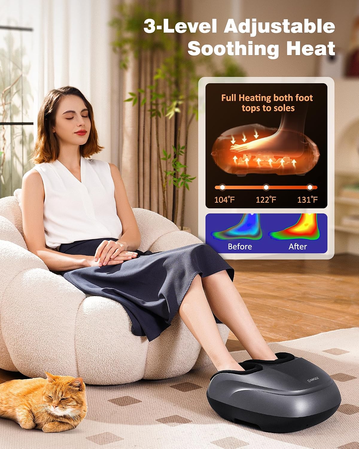 KNQZE Shiatsu Foot Massager with Heat, Compression, Deep Kneading Foot Massage for Plantar Fasciitis Relief, Remote Control, Multi Massage Modes, Auto Shut-Off Timer, FSA Eligible, Gifts for Women Men