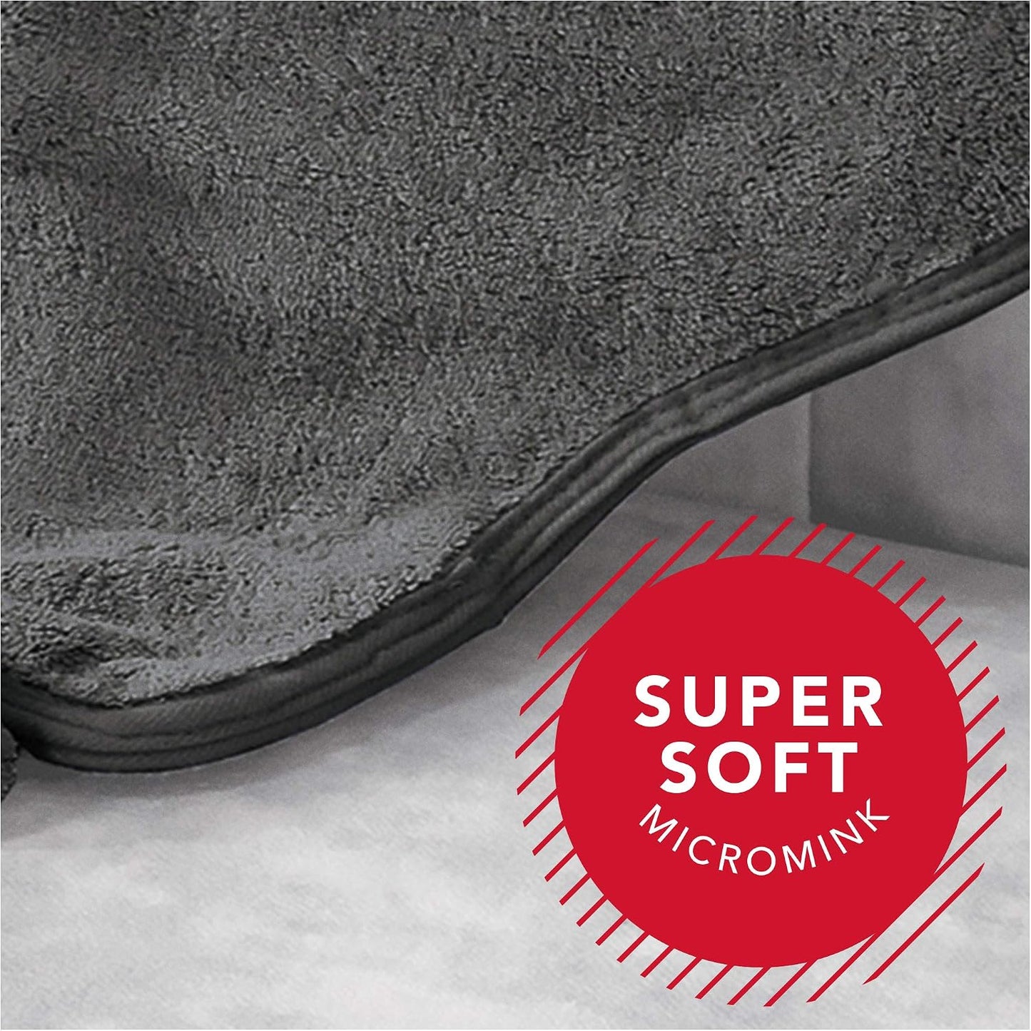 Sunbeam Heating Pad Wrap for Back Pain Relief with Auto Shut Off and Moist Heating Option 23 x 15" Slate Grey