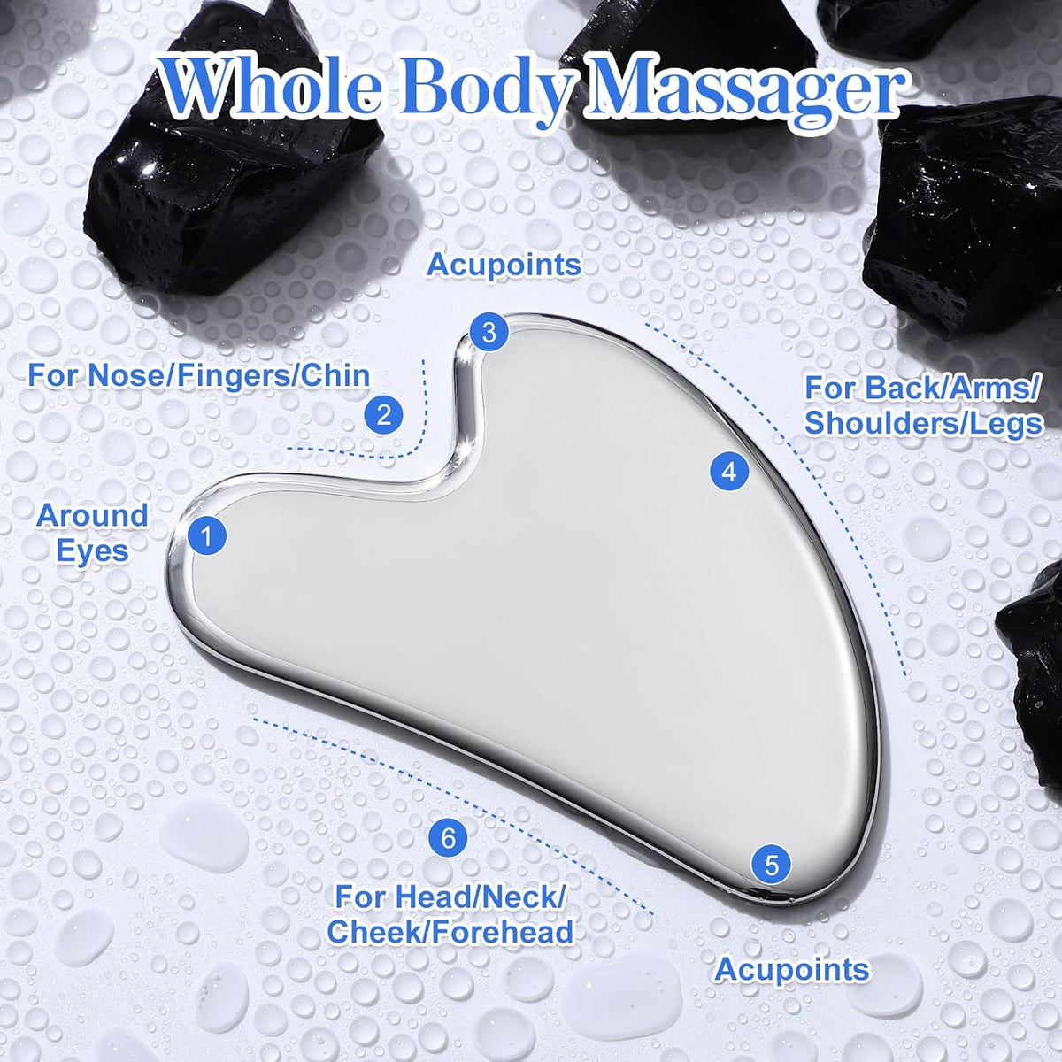 rosenice Gua Sha Facial Tools Guasha Tool Gua Sha Jade Stone Manual Massage Sticks for Jawline Sculpting and Puffiness Reducing for Face Body Tensions Reduce Festive Gifts
