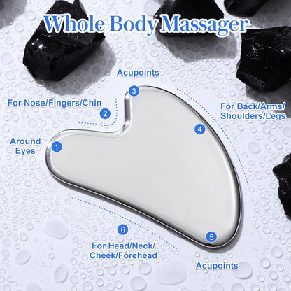 rosenice Gua Sha Facial Tools Guasha Tool Gua Sha Jade Stone Manual Massage Sticks for Jawline Sculpting and Puffiness Reducing for Face Body Tensions Reduce Festive Gifts
