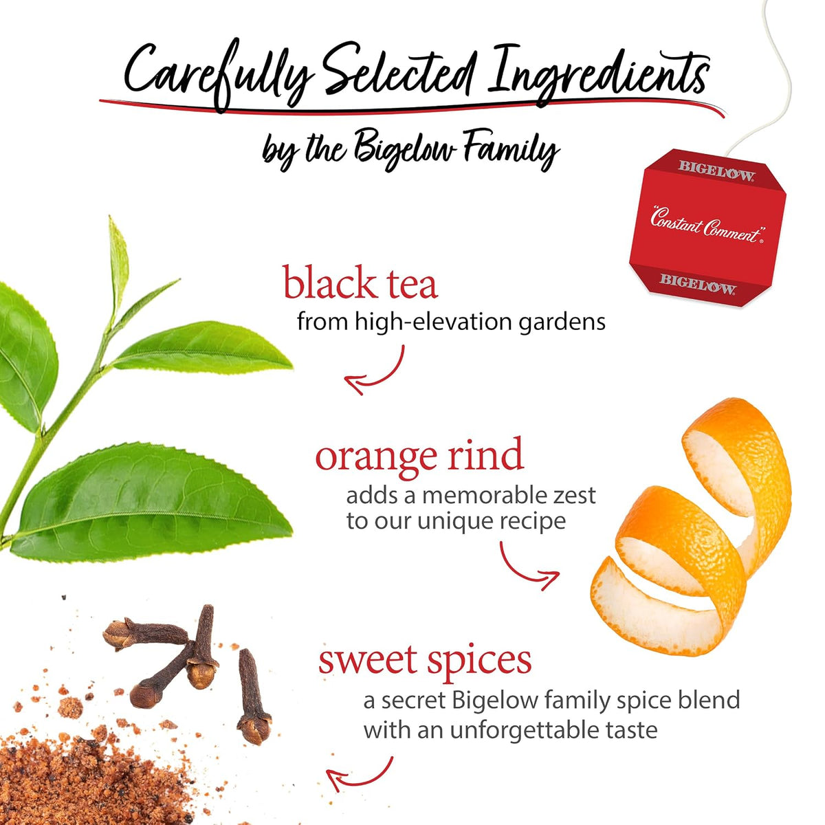 Bigelow Constant Comment Caffeinated Black Tea Bags, 20 Count (Pack of 6)