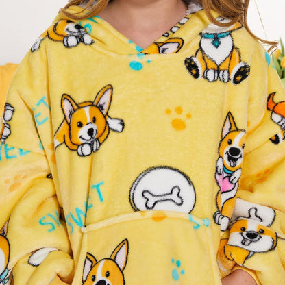 THREE POODLE Wearable Blanket Hoodie for Women, Oversized Sherpa Sweatshirt Blanket for Adults Men, Cozy Hooded Blankets, Gifts for Teen Girls Women Mom Sister