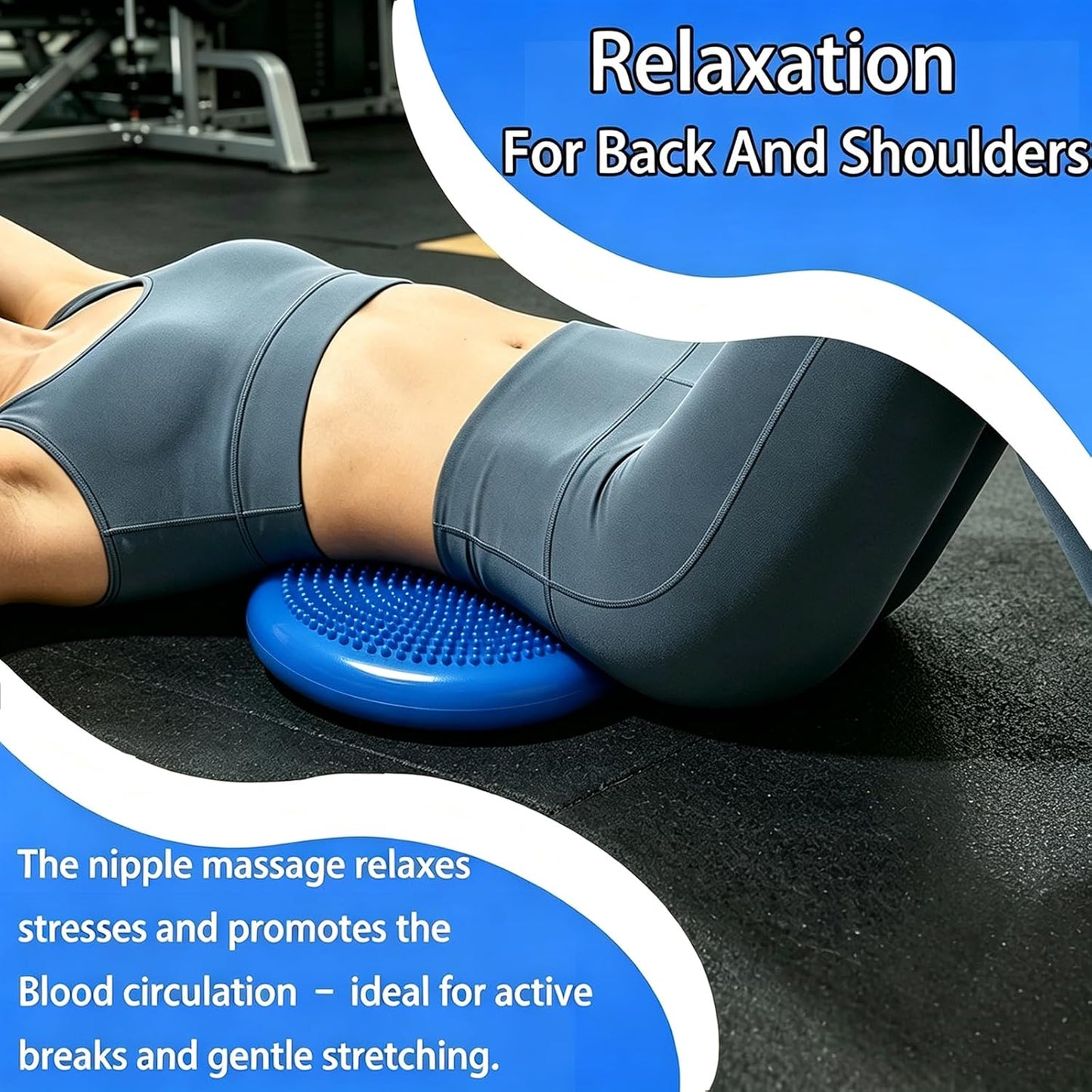 Wobble Cushion Balance Disc, Wiggle Seat for Sensory Youth & Adults, Balance Disk with Inflation Pump for Fitness, Core Strength, Physical Therapy, Posture Improvement