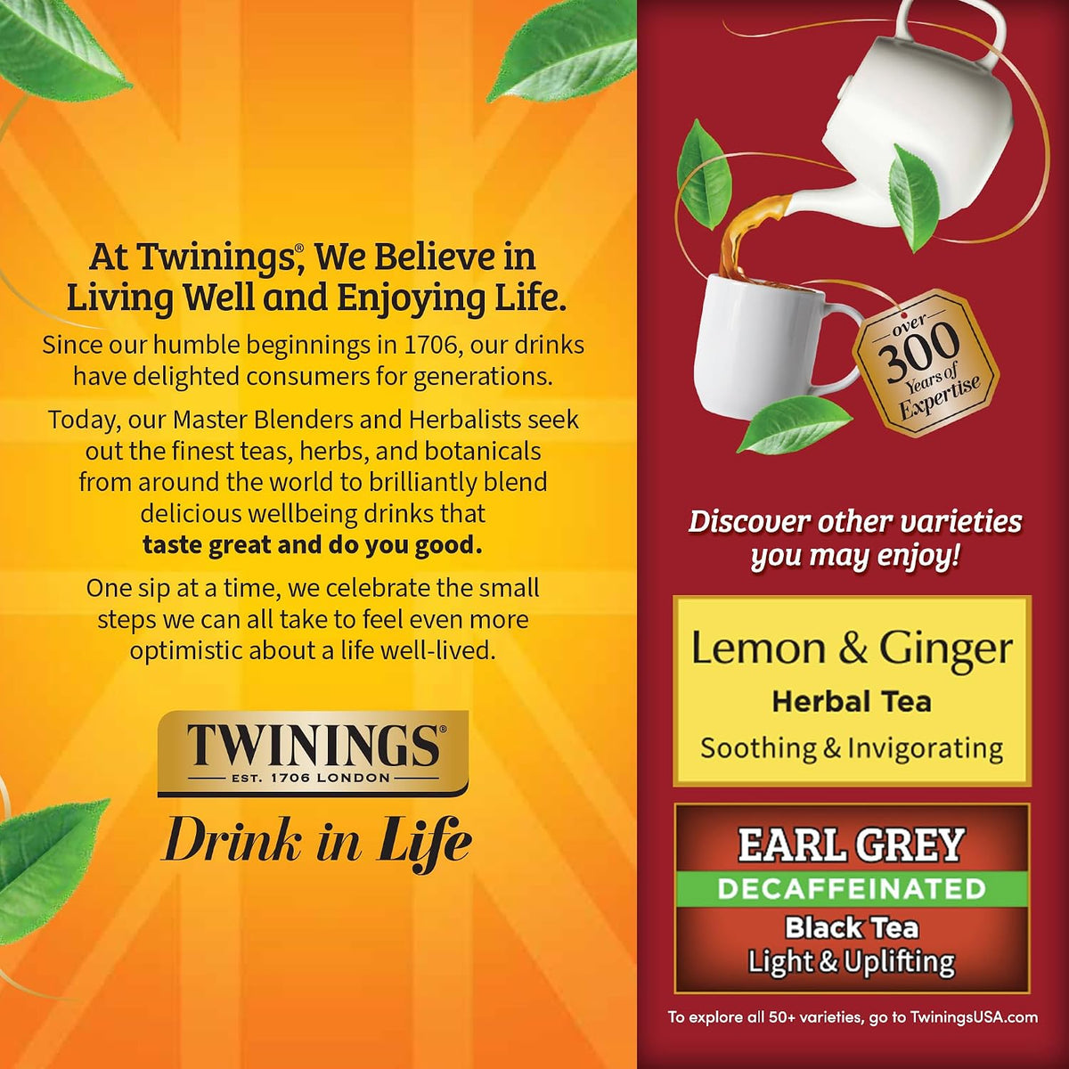 Twinings Decaffeinated Chai Individually Wrapped Bags, 100 Count (Pack of 1), Sweet, Savoury Spices, Enjoy Hot or Iced, 100 Teabags