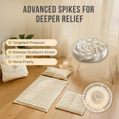 Acupressure Mat and Pillow Set with Mini Pad – Full Body Pain Relief | Mini pad targets hard-to-reach areas like feet, hands and neck for precise pressure relief