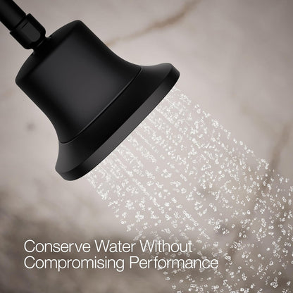 KOHLER 33631-Y-BN Cinq Round Single-Function Filtered Showerhead, Five-Layer Filtration, 2.5 GPM, Full Coverage Spray, Premium Durable Material, Vibrant Brushed Nickel