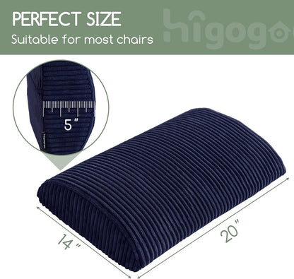 HIGOGOGO Lumbar Support Pillow for Recliner Chair/Accent Chair/Couch, Memory Foam Back Support Cushion for Elderly, Recliner Cushions for Back Rest, Pain Relief, Reading, Washable Cover, Dark Grey