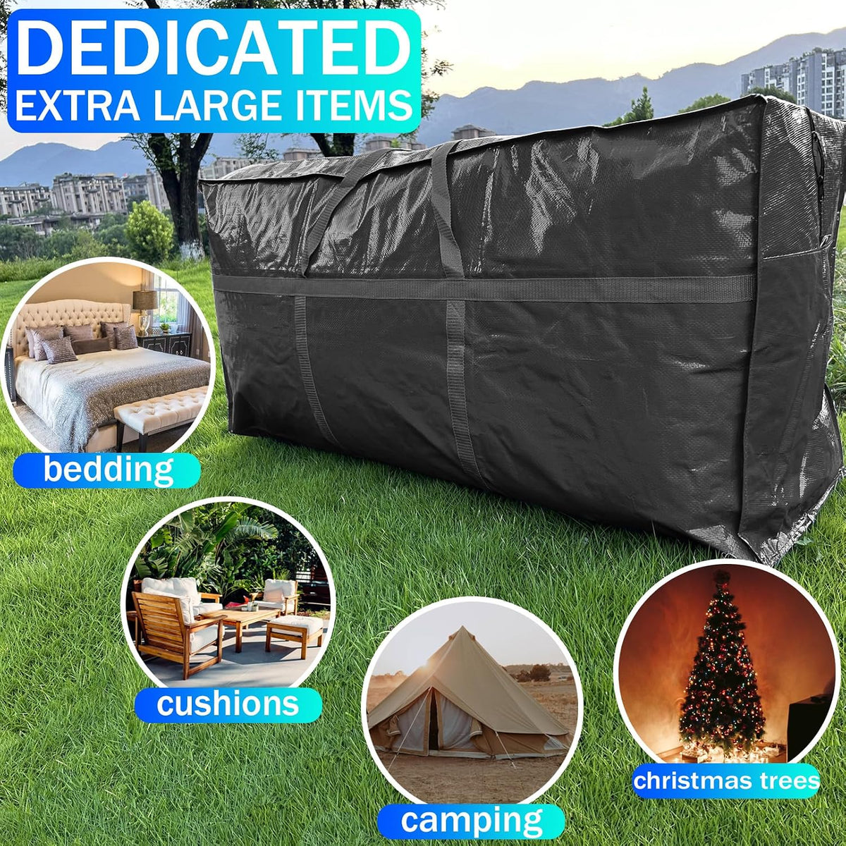 66 Gallon Extra Large Storage Bags, Huge Moving Bags Heavy Duty with Zipper