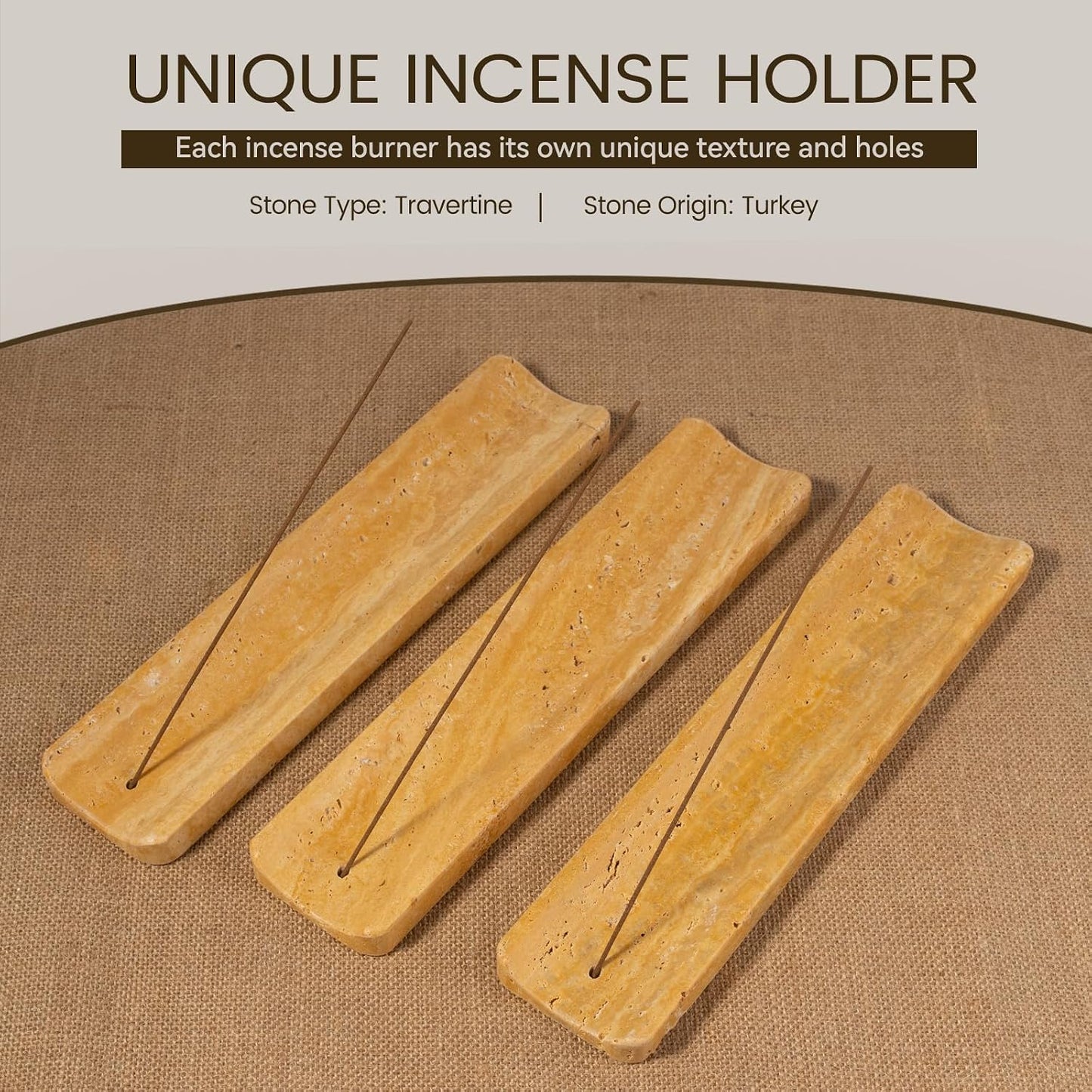Koville Marble Incense Holder, Incense Holder for Sticks, Incense Sticks Holder Ash Catcher for Meditation Yoga SPA, Natural Stone Incense Burner, Home Table Decor (Grey)