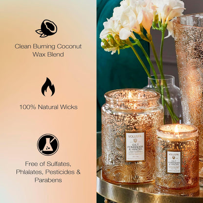 Voluspa Baltic Amber Candle, 18 oz, Coconut Wax Blend, Scented Candles for Home, 100 Hour Burn Time, Candle Jar
