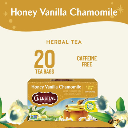 Celestial Seasonings Peppermint Herbal Tea, Caffeine Free, 20 Tea Bags Box (Pack of 6)
