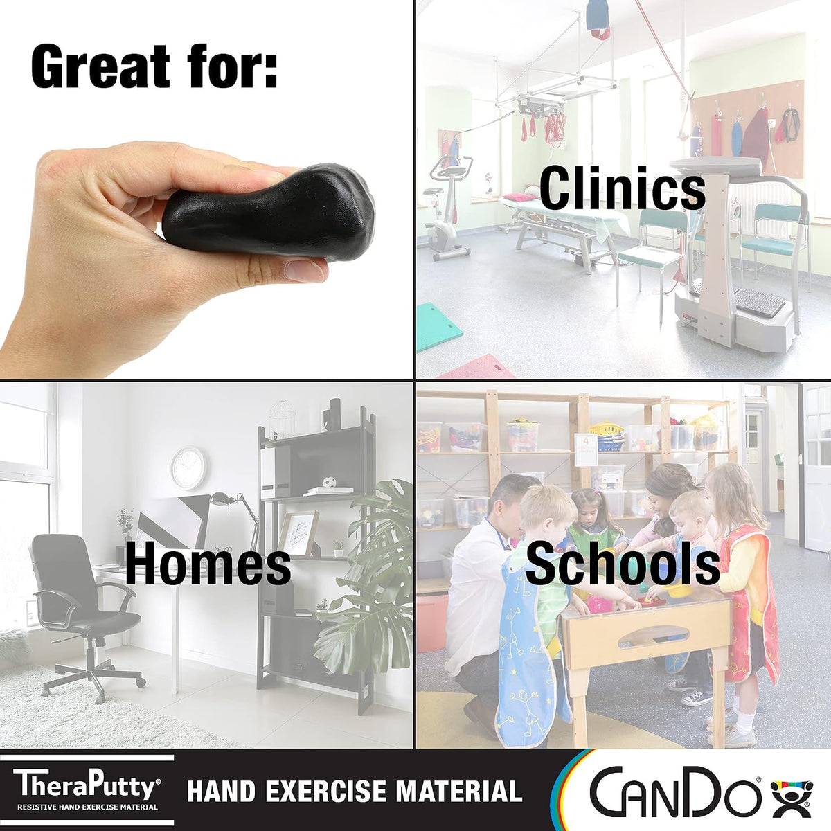 CanDo TheraPutty Standard Hand Exercise Putty for Rehabilitation, Exercises, Hand Therapy, Occupational Therapy, Hand Strengthening, Improve Motor Skills, Stress Relief
