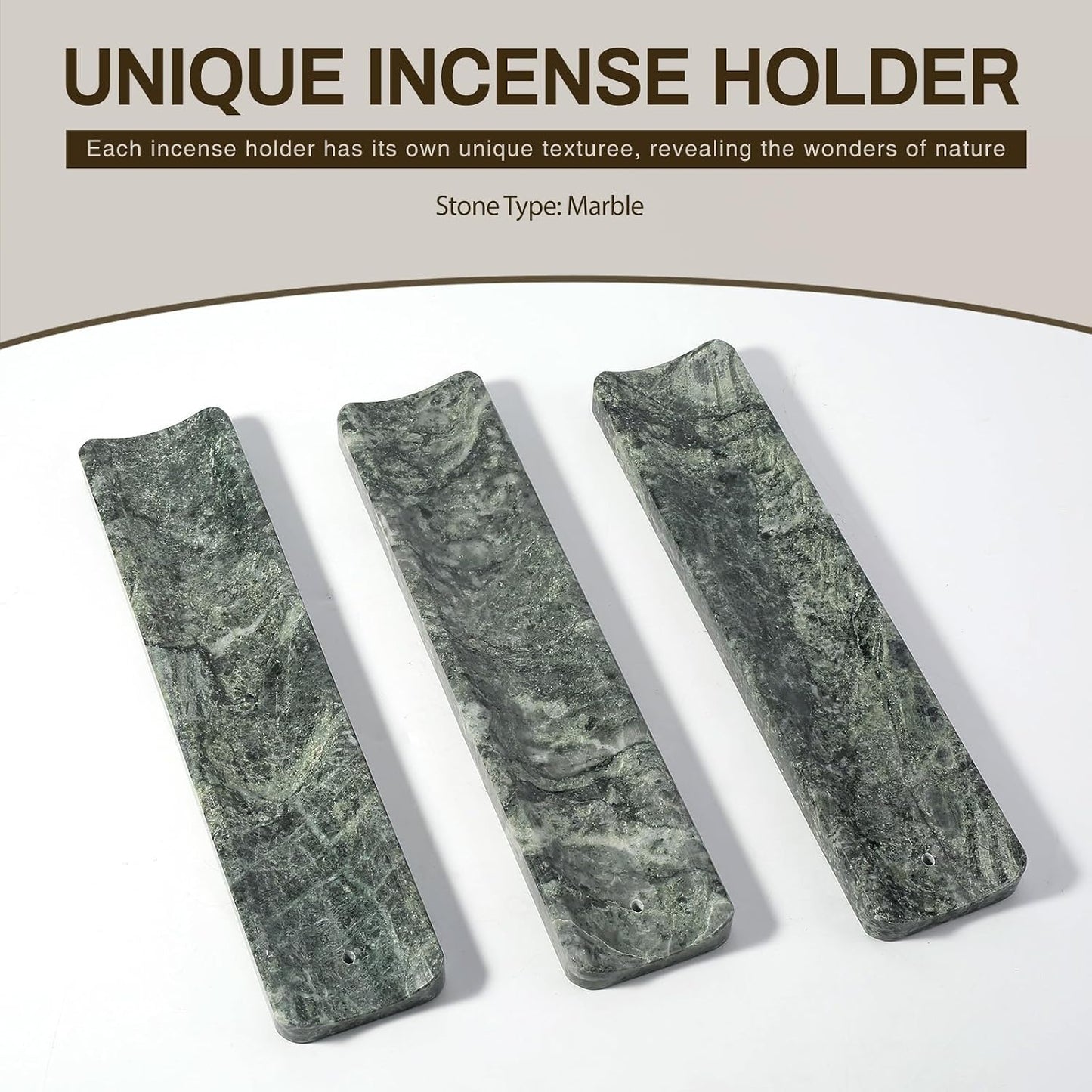 Koville Marble Incense Holder, Incense Holder for Sticks, Incense Sticks Holder Ash Catcher for Meditation Yoga SPA, Natural Stone Incense Burner, Home Table Decor (Grey)
