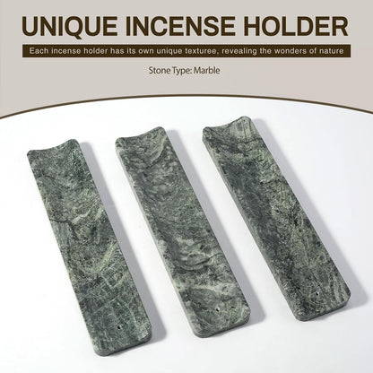 Koville Marble Incense Holder, Incense Holder for Sticks, Incense Sticks Holder Ash Catcher for Meditation Yoga SPA, Natural Stone Incense Burner, Home Table Decor (Grey)