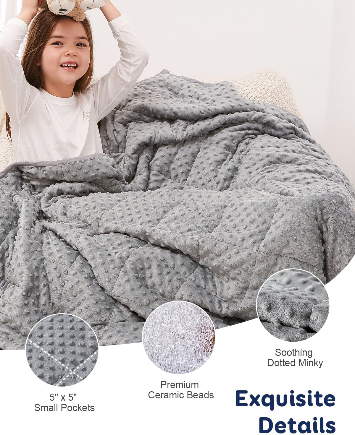 Kivik 2 lbs Weighted Lap Pad, Ultra Soft Minky Dotted Heavy Blankets Throw for Better Study Relaxing & Sleeping, Machine Washable, 20 x 30 Inches, Purple
