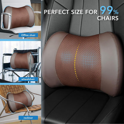Lofty Aim Lumbar Support Pillow for Car, Car Seat Back Support for Driving | Memory Foam Car Lumbar Support for Driving Seat, Car Back Cushion, Adjustable Straps, Lower Back Pillow, Office Chairs, Black