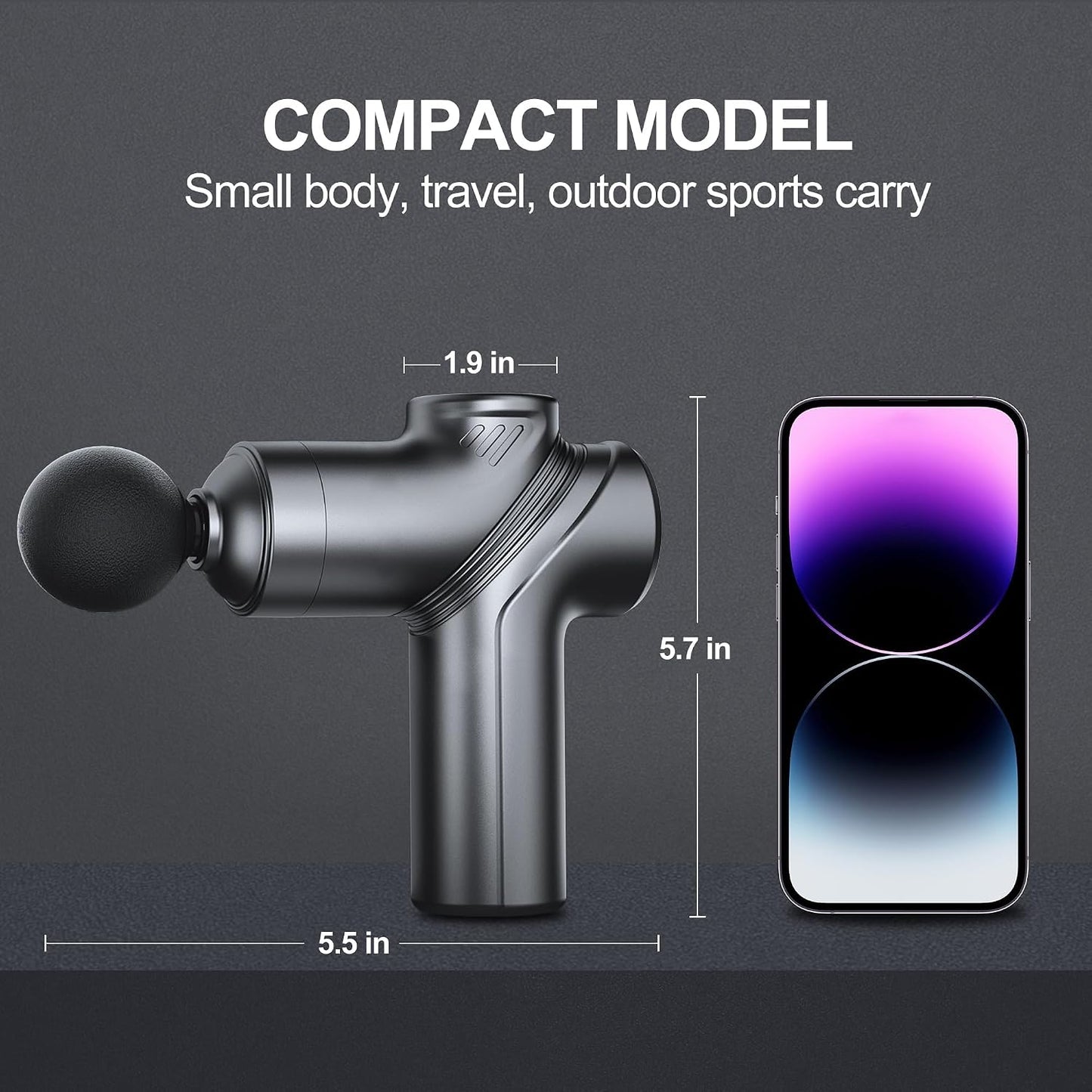 LEERCON Massage Gun Deep Tissue, Silent Motor and Portable Massage Gun with 4 Interchangeable Heads for Deep Muscle Relief and Relaxation, Relax Gift