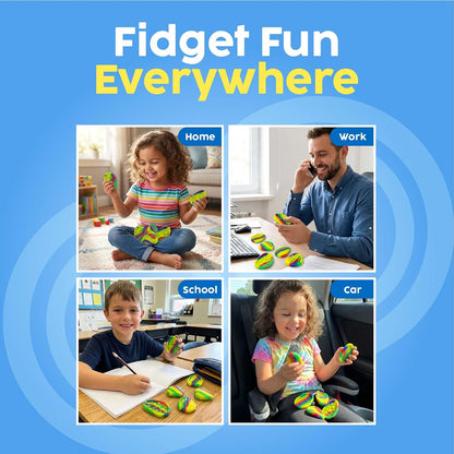 BUNMO Fidget Toys - Fidget Stones Sensory Toys – 6pk Pastel | Silicone Worry Stones for Kids Ages 3+ | Portable, Textured, Quiet Sensory Stones for Hands-On Play