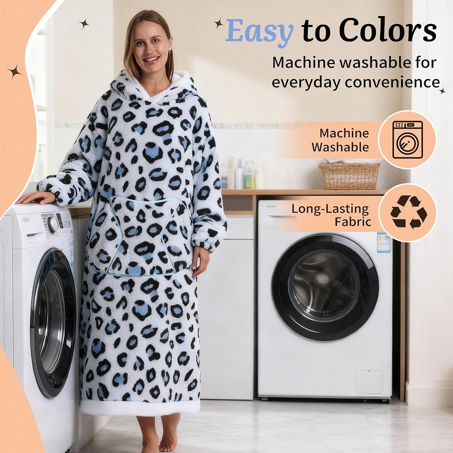 Capecage Blanket Hoodie, Long Hooded Blanket Sweatshirt as Birthday Gifts for Women Men, Long Wearable Blanket for Women Men.