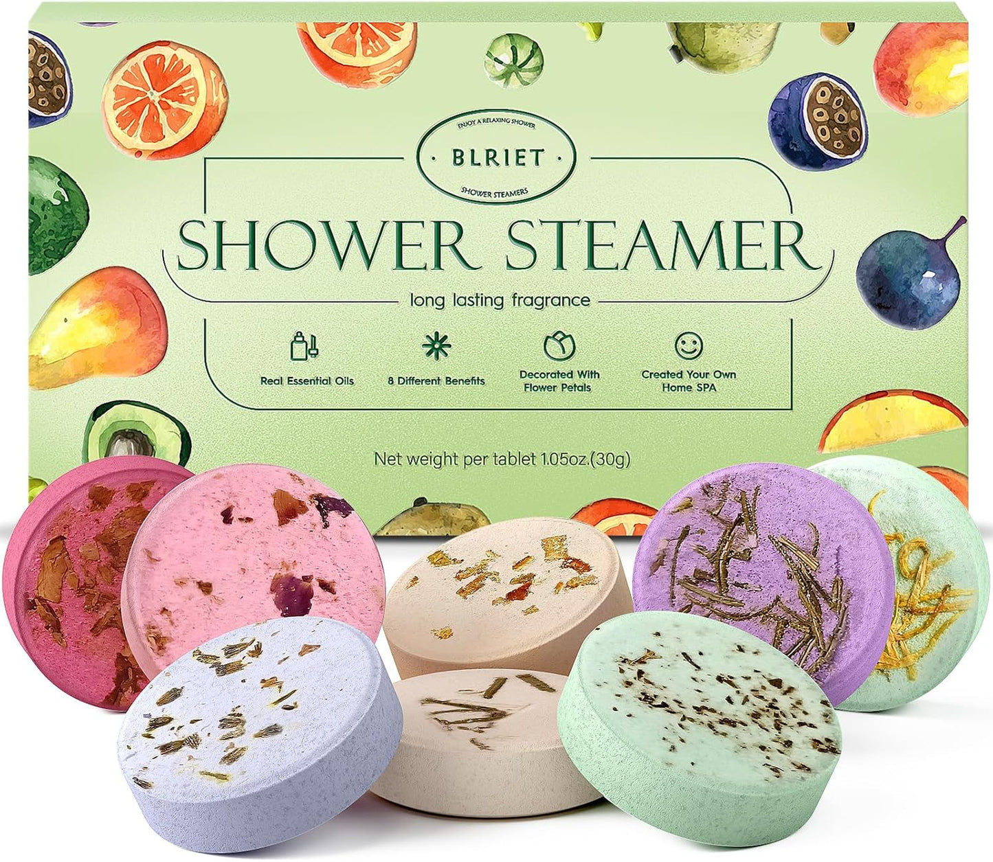 Shower Steamers Aromatherapy Blriet Gifts for Women, Teen Girls, Wife, Her, Mom, Father Days, Daughter, Grandma Basket Stuffers Birthday Gifts Decoration Travel Essentials Self Care Home Spa 8 Pack