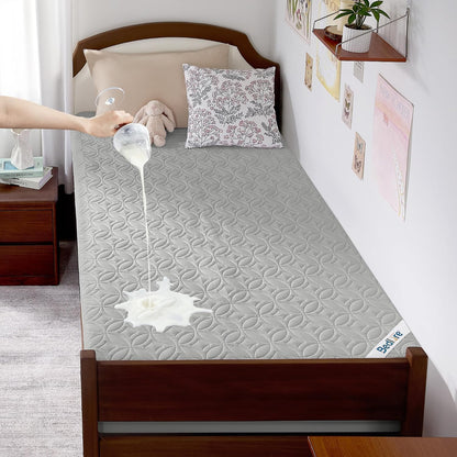 BEDLORE Waterproof Mattress Protector, King Size Mattress Pad with Deep Pocket 6"-18" Depth, Soft Noiseless Dirt-Proof Bed Mattress Cover Washable for Home, Bedroom, Hotel (Gray)