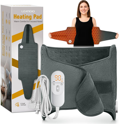 Heating Pad for Neck Shoulders Back, Extra Large Heat Pad for Full Body Relax, Electric Heated Wrap for Seniors, Dad Gifts Fathers Day, Birthday Gifts for Men Women Mom Grandma, ETL Safety Certified