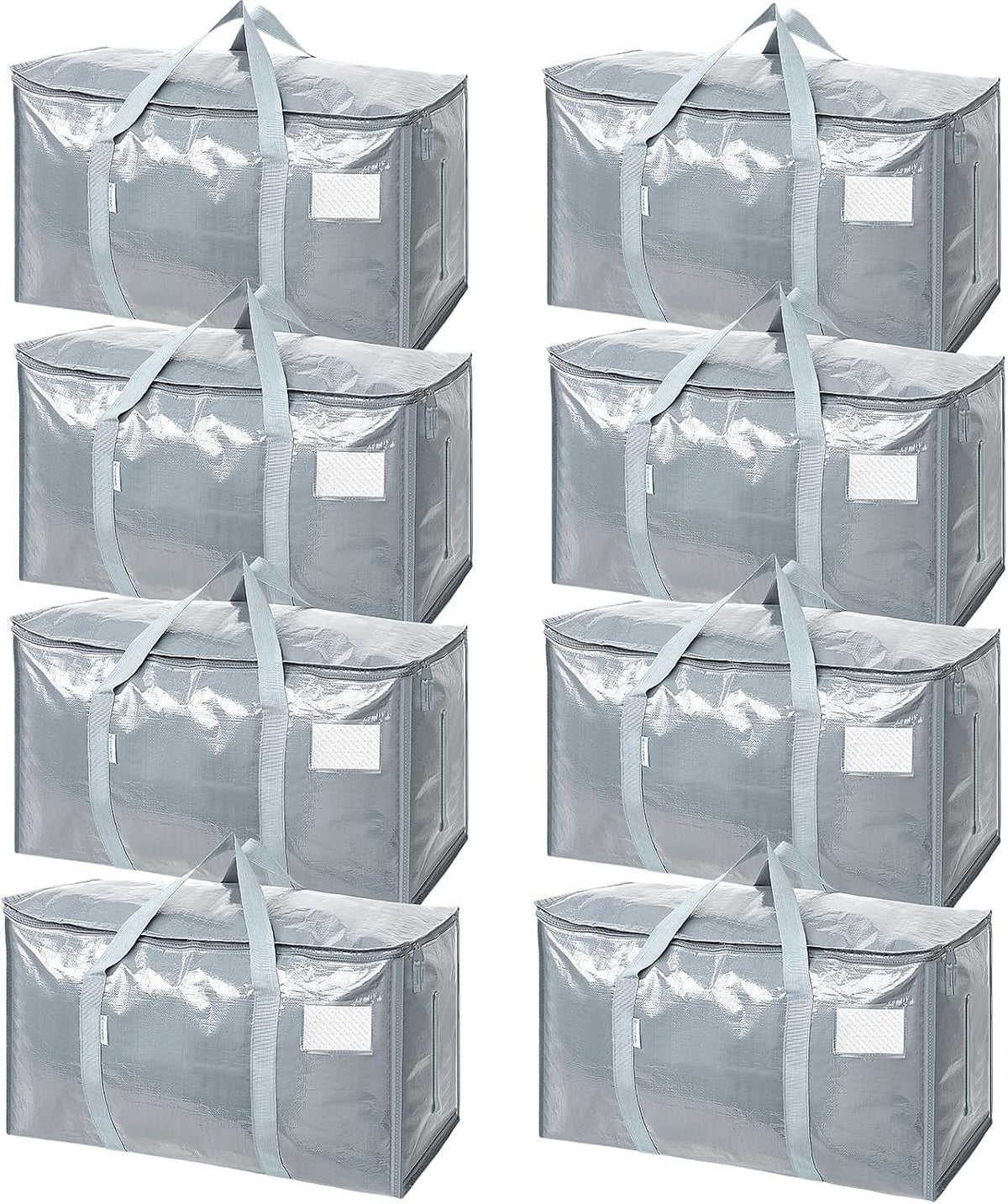 TICONN Extra Large Moving Bags Heavy Duty with Zippers & Carrying Handles, Durable Storage Bags Moving Boxes for Closet Organizers and Storage (Blue)