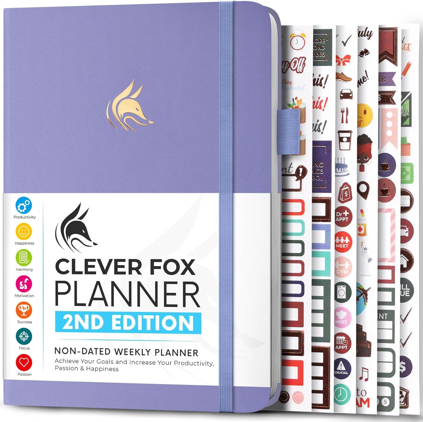 Clever Fox Planner 2nd Edition – Colorful Weekly & Monthly Goal Planner, Time Management & Productivity Organizer, Undated, A5 (Dark Teal)