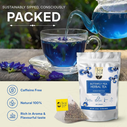 Butterfly Pea Herbal Tea 100gm/3.5oz, Natural Herbal Infusion, 50 Tea Bags