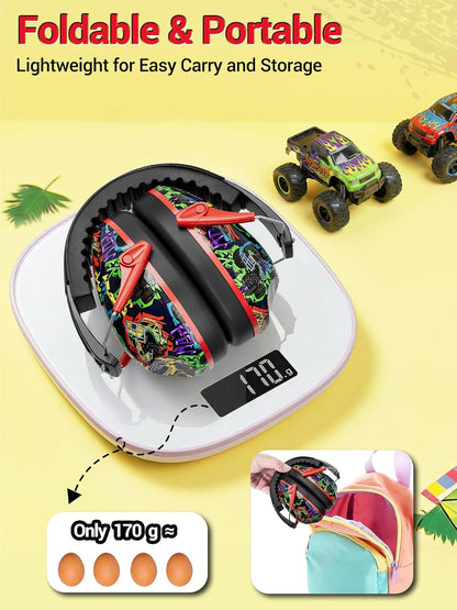 Dr.meter Ear Muffs for Noise Reduction: 27.4SNR Noise Cancelling Headphones for Kids Adults, EM100 Adjustable Hearing Protection Earmuffs for Monster Jam, Autism Sensory, Concerts, Fireworks