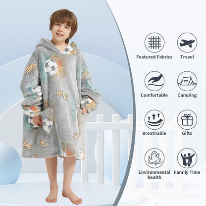 Fiosnow Glow in the Dark Unicorn Blanket Hoodies for Kids 6-13YR Oversize Wearable Blanket Hoodies for Boys Girls Teens