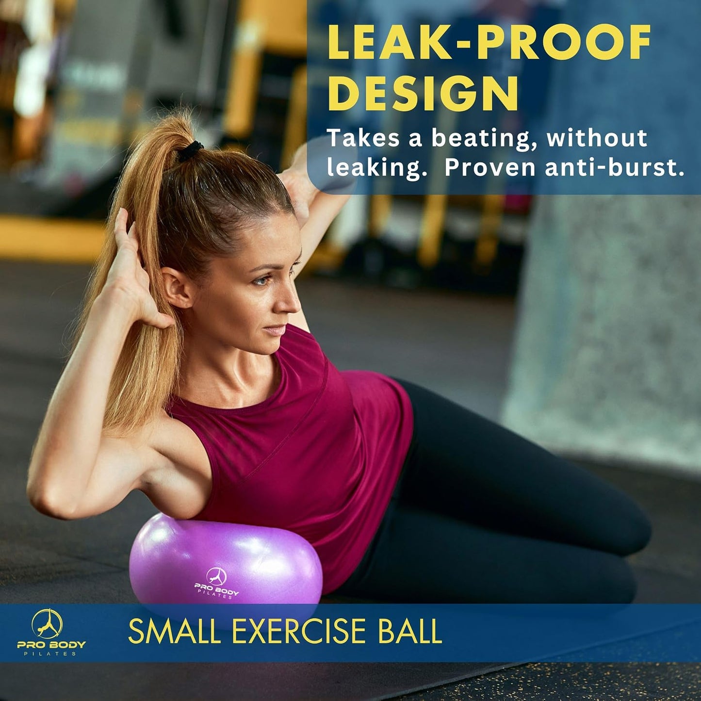 ProBody Pilates Small Exercise Ball - 9 Inch Workout Ball for Stability, Barre, Yoga, Core & Physical Therapy