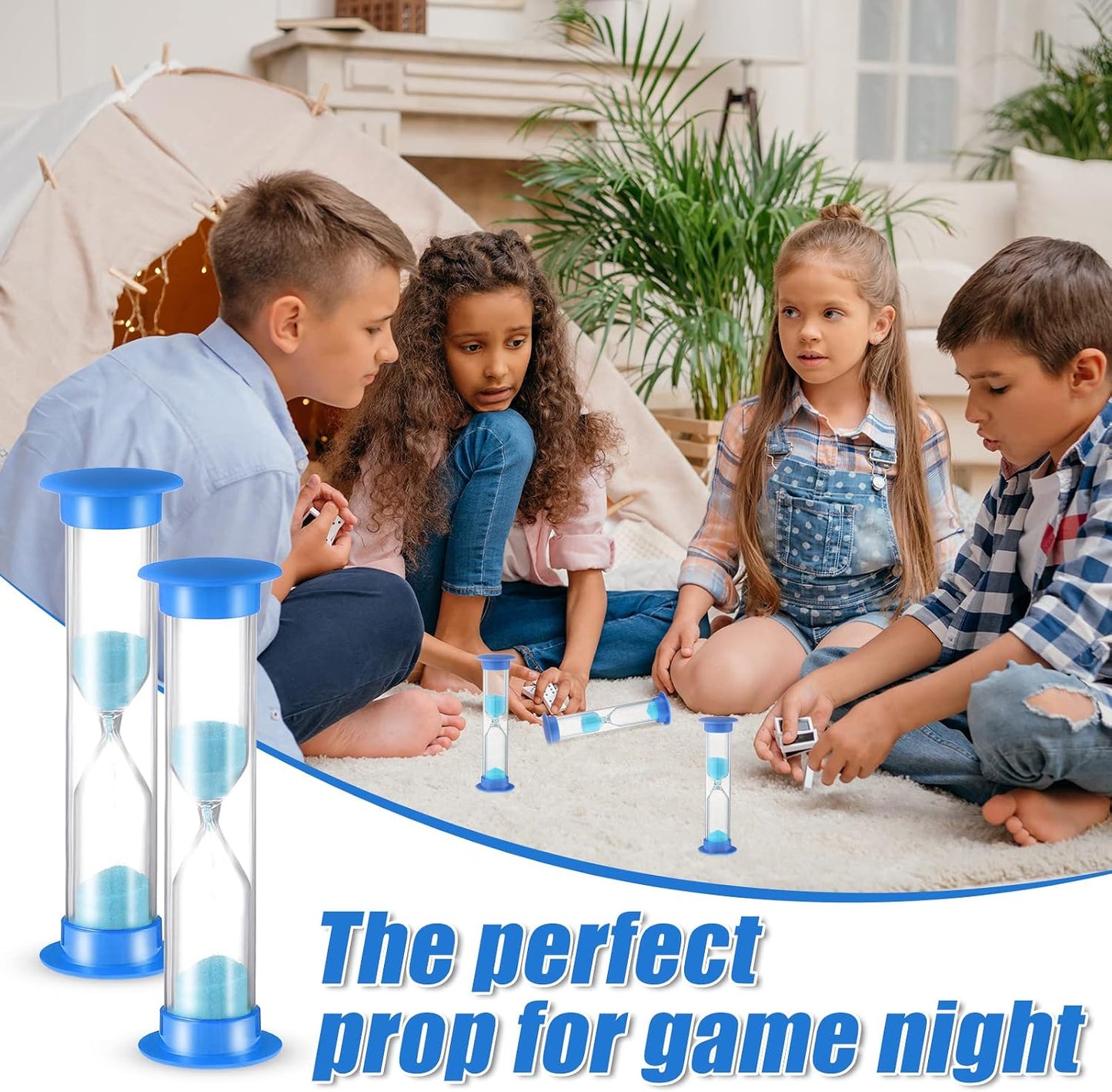 Queekay 48 Pcs 2 Minute Sand Timer for Kids, Mini Hourglass Bulk Sand Clock Timer for Adult Kids in Classroom Kitchen Games Office School(Colorful)