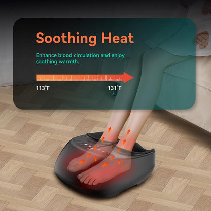 Snailax Shiatsu Foot Massager with Heat, FSA Eligible, Kneading, Compression, Vibration, Feet Massage Machine for Plantar Fasciitis, Neuropathy, Foot Warmer, Gifts for Women Men,Size 13