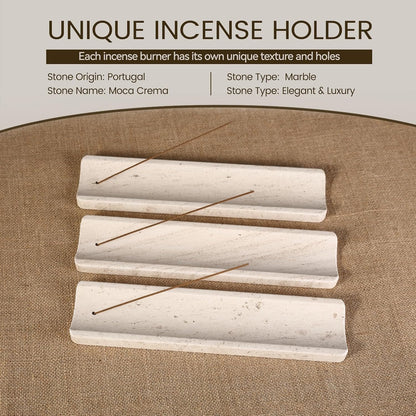 Koville Marble Incense Holder, Incense Holder for Sticks, Incense Sticks Holder Ash Catcher for Meditation Yoga SPA, Natural Stone Incense Burner, Home Table Decor (Grey)