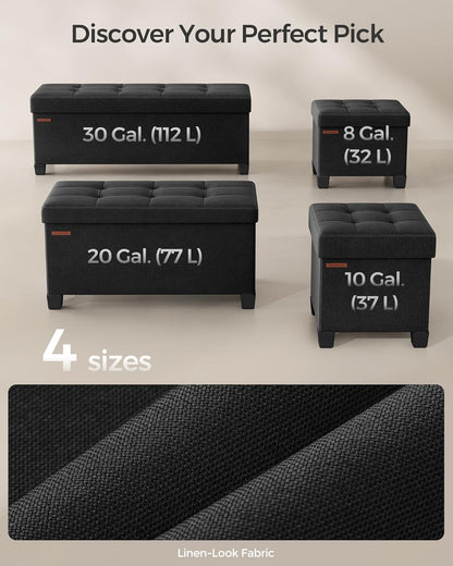 SONGMICS Storage Ottoman, Small Ottoman Foot Rest with Legs, 12.6 x 15.7 x 13.2 Inches Foot Stool, Load up to 660 lb, for Living Room, Bedroom, Dorm, Slate Gray ULSF012G01