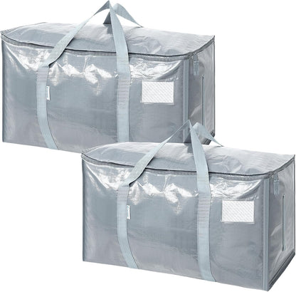 TICONN Extra Large Moving Bags Heavy Duty with Zippers & Carrying Handles, Durable Storage Bags Moving Boxes for Closet Organizers and Storage (Blue)