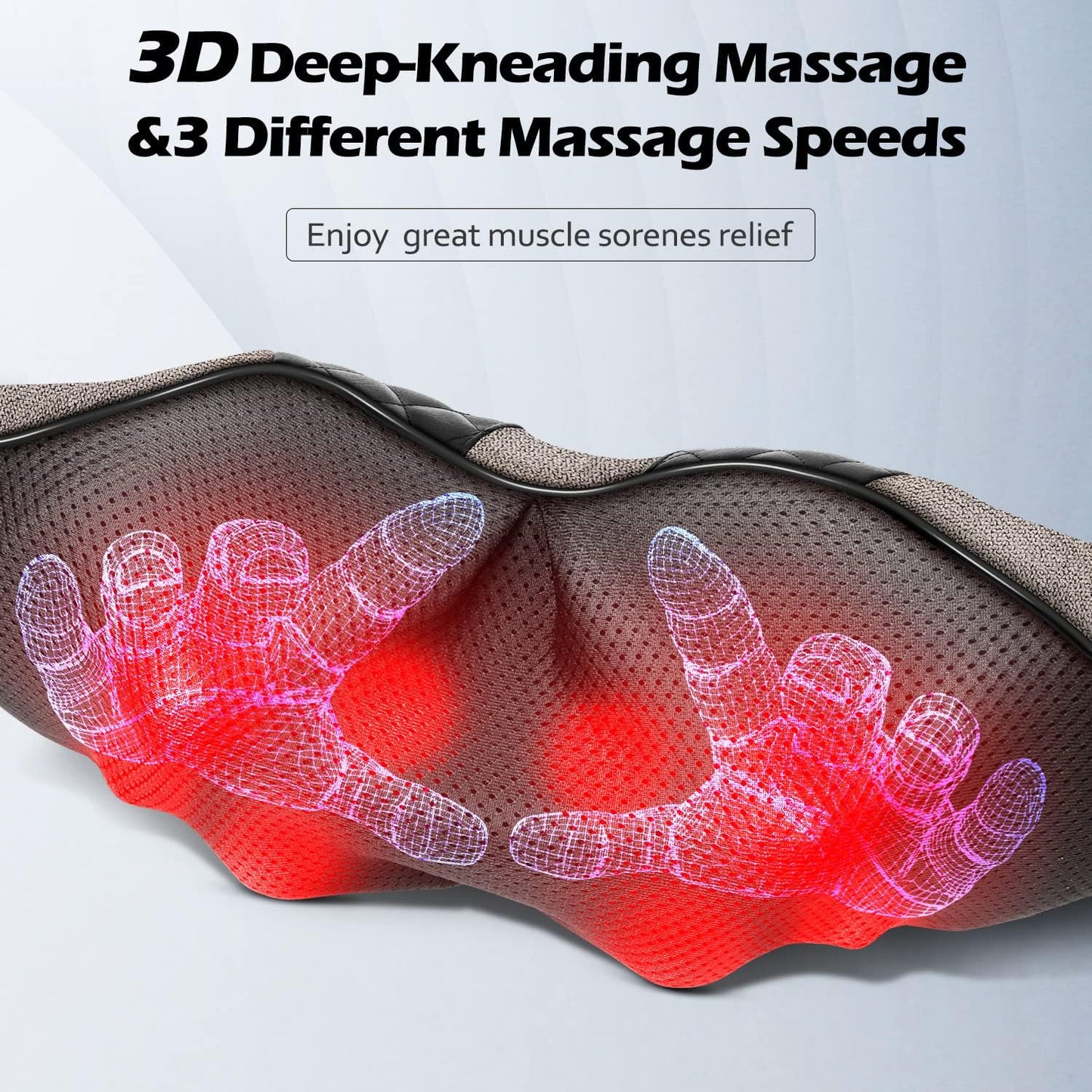 Blue Elf Shiatsu Neck Back Massager,Kneading Electric Massager with Heat