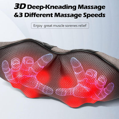 Blue Elf Shiatsu Neck Back Massager,Kneading Electric Massager with Heat