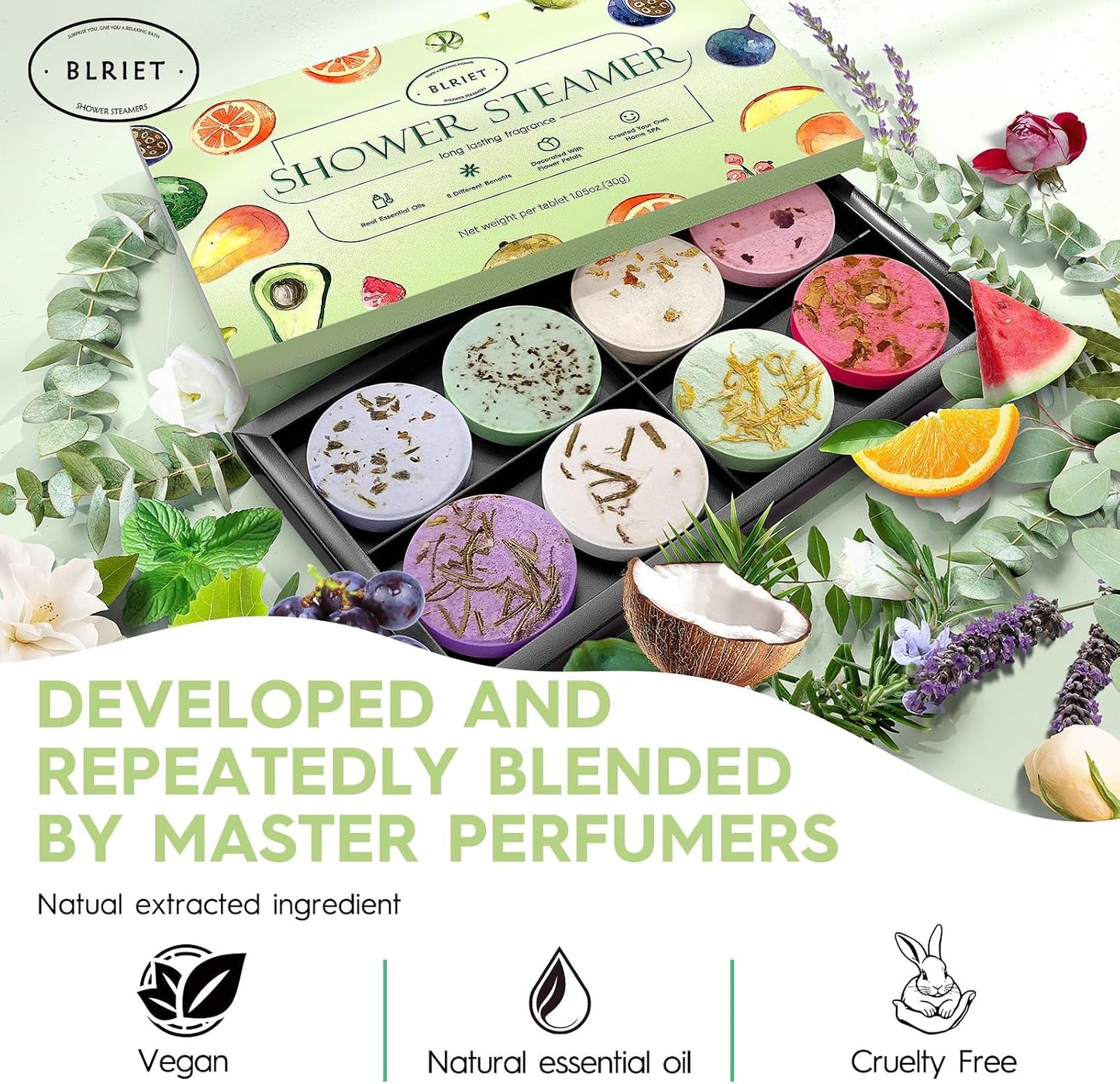 Shower Steamers Aromatherapy Blriet Gifts for Women, Teen Girls, Wife, Her, Mom, Father Days, Daughter, Grandma Basket Stuffers Birthday Gifts Decoration Travel Essentials Self Care Home Spa 8 Pack