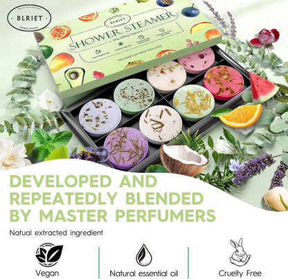 Shower Steamers Aromatherapy Blriet Gifts for Women, Teen Girls, Wife, Her, Mom, Father Days, Daughter, Grandma Basket Stuffers Birthday Gifts Decoration Travel Essentials Self Care Home Spa 8 Pack