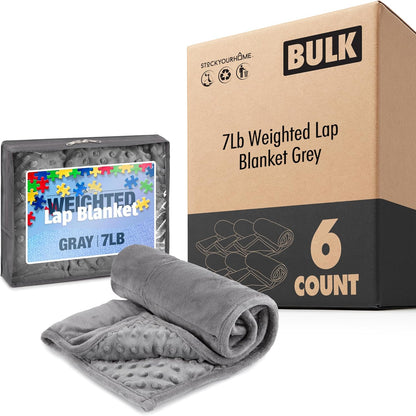 Modern Innovations 7 Pack Kidaddle 5lb Weighted Blanket Blue Plush Minky Lap Pad with Sensory Support for Autism or ADHD Giftable Blanket with Travel Bag