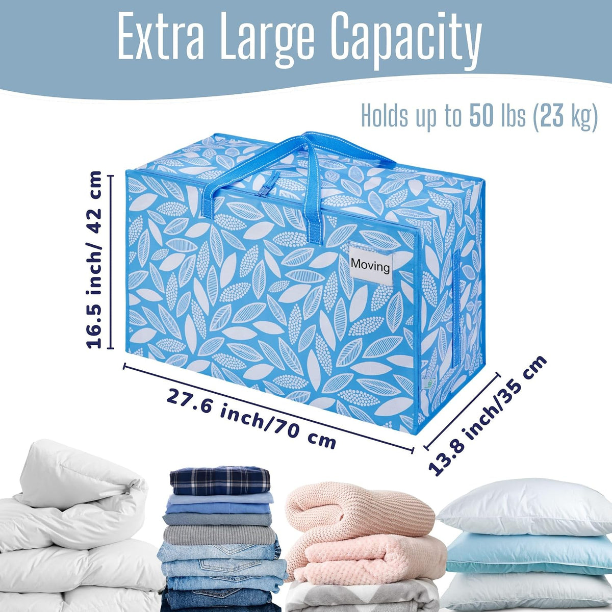VENO Clear Extra Large Moving Bags & Storage Totes, Heavy Duty Organizer with Reinforced Handles & Strong Zippers for Clothes, College Dorm Essentials, Moving Supplies