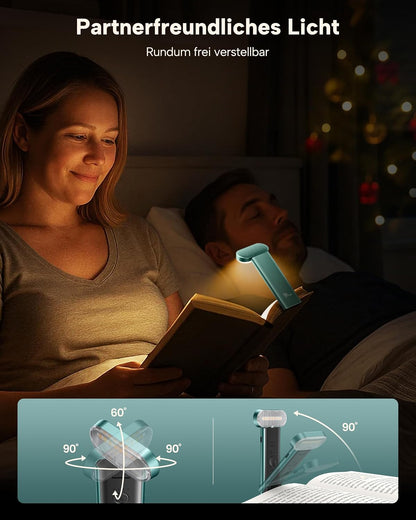 86lux Book Light, Rechargeable Reading Light for Book in Bed
