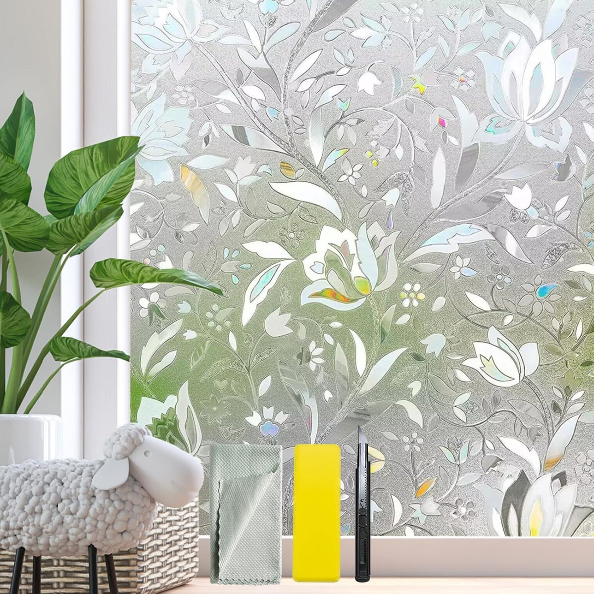 Bloss Blackout Window Film Privacy, 100% Sun Blocking Privacy Film for Glass, Removable Room Darkening Black Out Window Tint, Static Cling Frosted Glass Film (Black/Matte, 17.7" x 78.7")