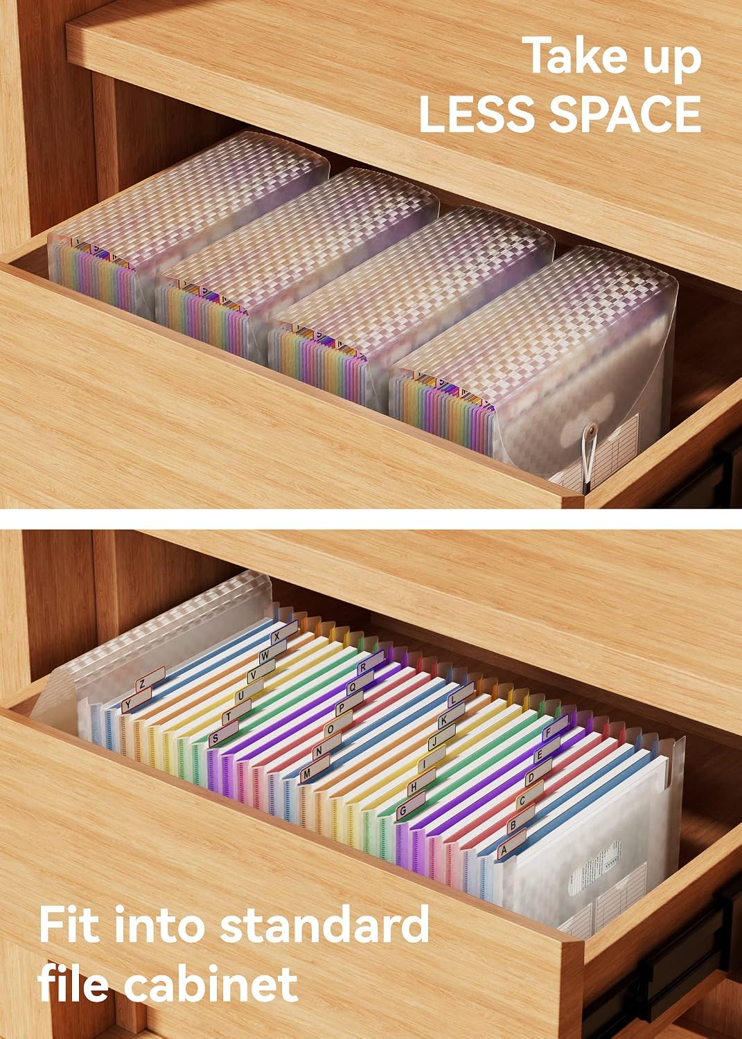 ABC life 26 Pockets Accordion File Organizer, Expanding File Folders
