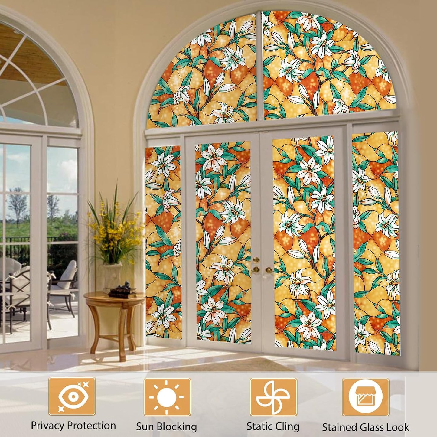 Coavas One Way Privacy Window Film, Heat Control Window Tint for Home, Sun Blocking Reflective Window Film See Out Not in, Anti UV Static Cling for Windows Office Door (Black, 17.5 Inch X 6.5 Feet)