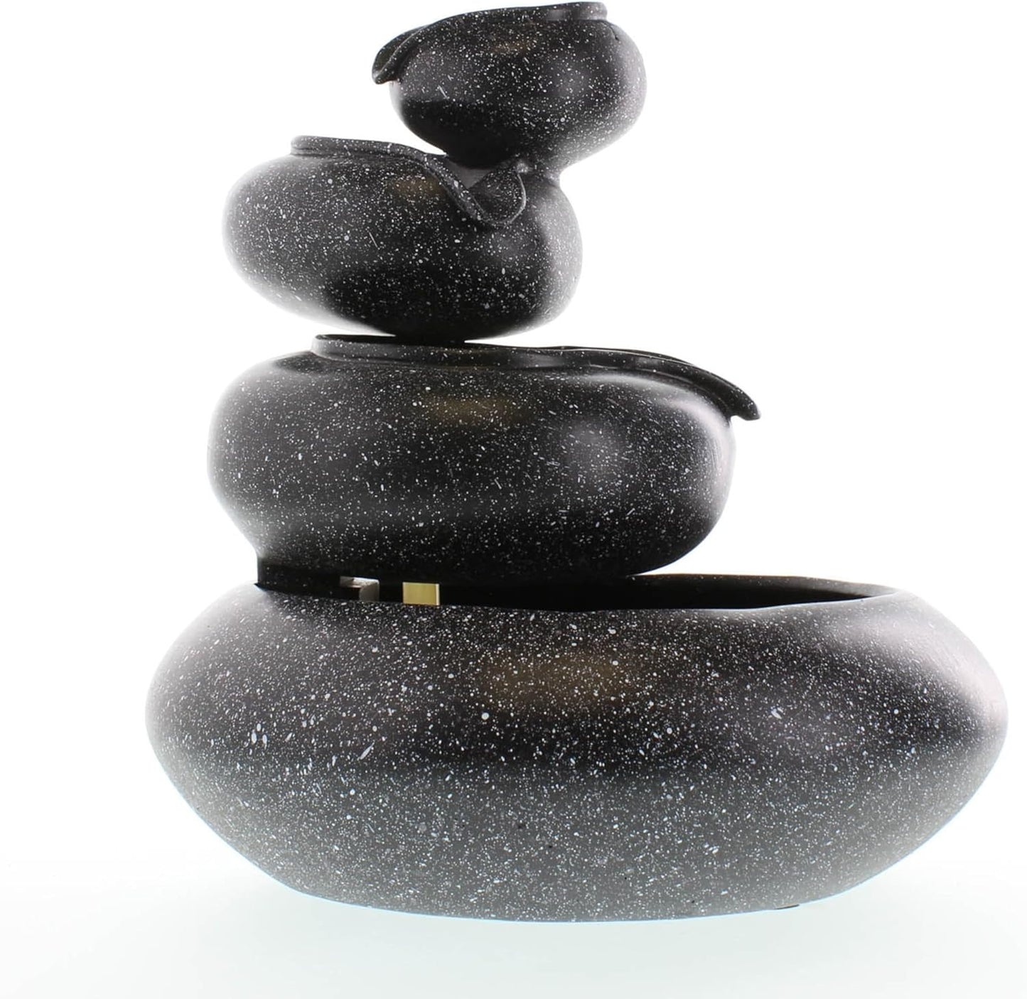 Zingz & Thingz Zen Collection Resin Tabletop LED Water Fountain, Four-Tier, 9.5x9.5x10