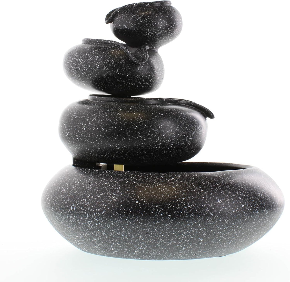 Zingz & Thingz Zen Collection Resin Tabletop LED Water Fountain, Four-Tier, 9.5x9.5x10